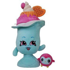 Shopkins Plush Suzie Sundae Squeezamals Owl Lot Pink Huge Milkshake Soft 20"
